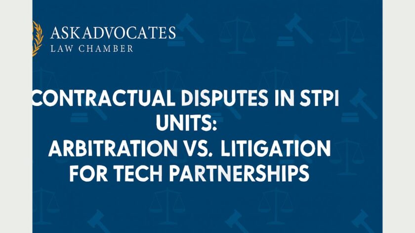 Contractual Disputes in STPI Units: Arbitration vs. Litigation for Tech Partnerships