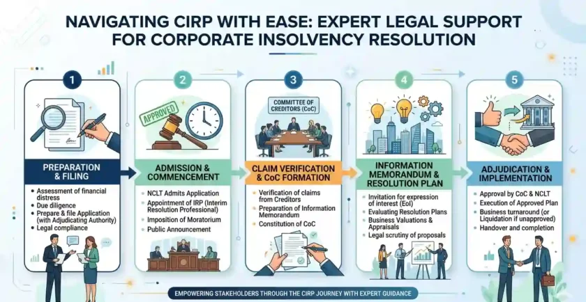 Navigating CIRP with Ease: Expert Legal Support for Corporate Insolvency Resolution
