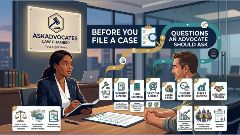 Before You File a Case: Questions an Advocate Should Ask - Infographic 