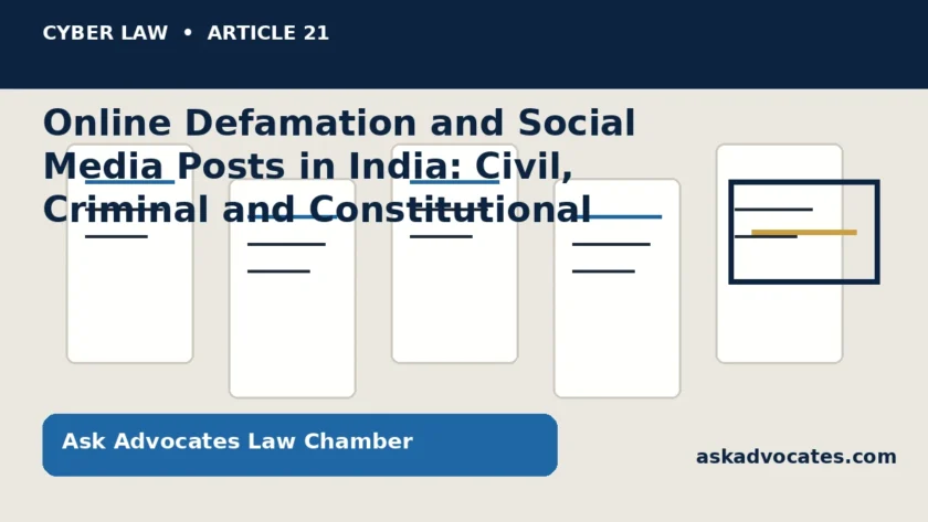 Featured image for the guide to online defamation and social media remedies in India